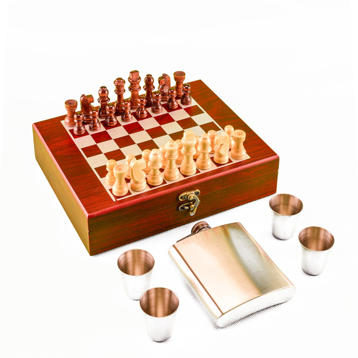Juego de Ajedrez con Set Petaca y Vasos