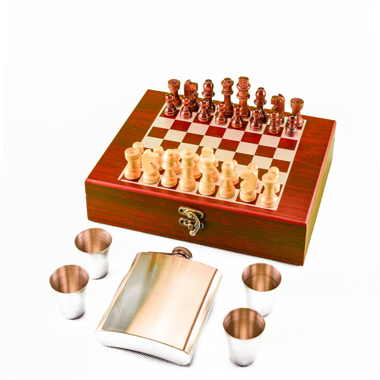 Juego de Ajedrez con Set Petaca y Vasos